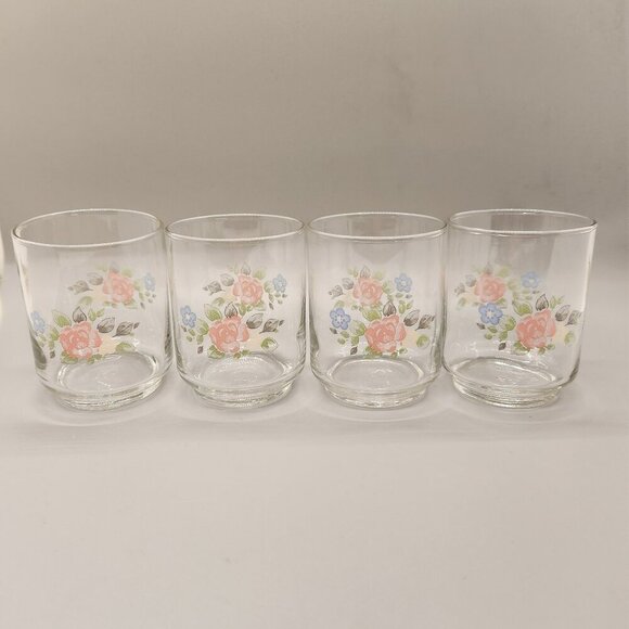 Pfaltzgraff Other - VINTAGE & RARE PFALTZGRAFF TEA ROSE BY LIBBEY 3" JUICE GLASS 4OZ SET OF 4